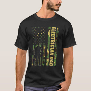 Mannen Kol-Amerikaanse Vlag Camouflage-elektricien T-shirt