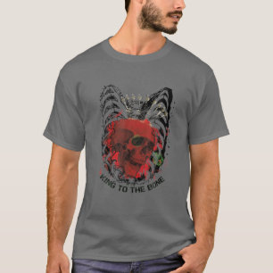 Mannen koning tot de bot Gothic Skull en Crown Tat T-shirt