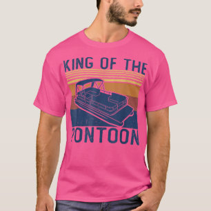 Mannen koning van de pontoon kapitein Boat eigenaa T-shirt
