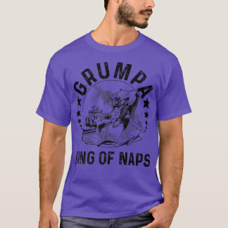 Mannen koning van Naps Grandpa Joke Napping King T-shirt