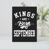 Mannen koningen worden geboren in september 2010 RSVP kaartje (Staand voorkant)