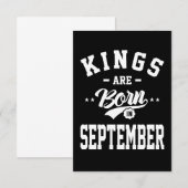 Mannen koningen worden geboren in september 2010 RSVP kaartje (Voorkant / Achterkant)