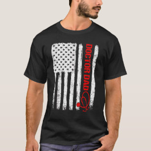 Mannen Kool Vaderdag Amerikaanse Vlag Vader 4t T-shirt