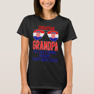 Mannen Kroatische opa Kroatië Vlag zonnebril Fath T-shirt