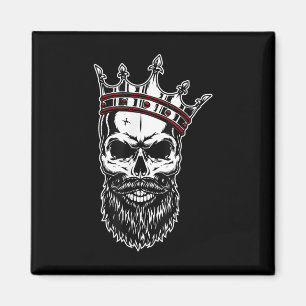 Mannen kroonschedel Mode Tattoo Magneet