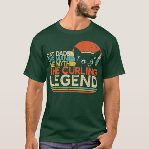 Mannen krullende kat Papa Man Myth Curling T-shirt