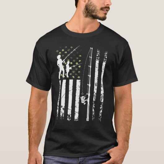 Mannen kuil Vist Amerikaanse Camouflage Vis T-shirt (Voorkant)