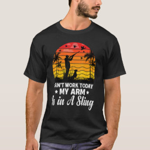 Mannen kunnen vandaag niet werken mijn arm is in e t-shirt