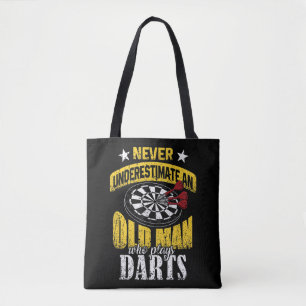 Mannen kunstspeler onderschat nooit een oud Man Wh Tote Bag