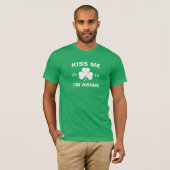  Mannen Kus me Ik ben Aziatische Shamrock T-shirt (Voorkant volledig)