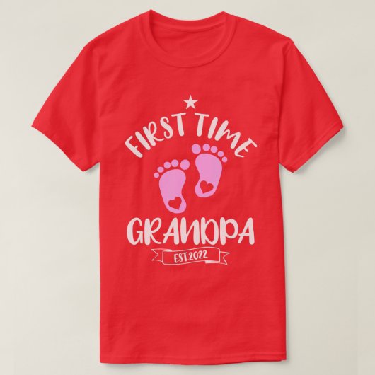 Mannen Kute First Time Grandpa 2022 promoot aan Gr T-shirt (Design voorkant)