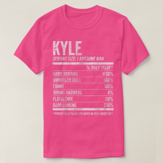 Mannen Kyle Nutrition Gepersonaliseerde naam Funny T-shirt (Design voorkant)