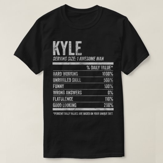 Mannen Kyle Nutrition Gepersonaliseerde naamFunny T-shirt (Design voorkant)