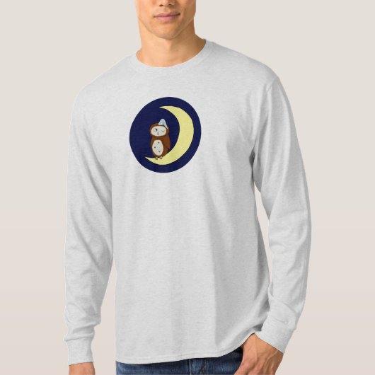 Mannen L/S lichte as Night Owl t-shirt g/n (Voorkant)