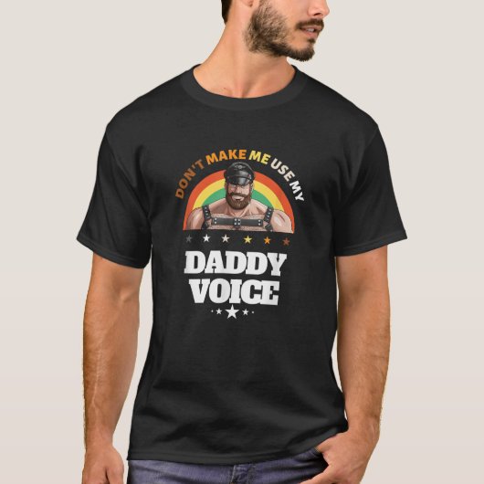Mannen laat me mijn papa stem niet gebruiken grapp t-shirt (Voorkant)