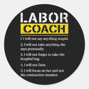Mannen Labour-coach verwacht papa-regels Ronde Sticker