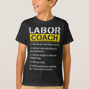 Mannen Labour-coach verwacht papa-regels T-shirt