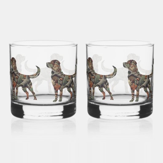 Mannen Labrador Keepsake Box Sieraden Doos Whisky Glas (Rechts)