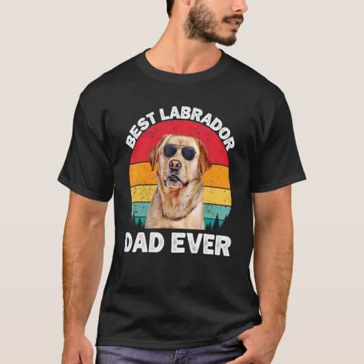 Mannen Labrador Pap  Geel Laboratorium Pap Fathers T-shirt (Voorkant)
