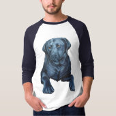 Mannen Labrador Shirten Blue Dog Art Baseball Jers T-shirt (Voorkant)