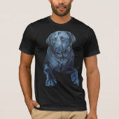 Mannen Labrador Shirten Blue Dog Art T-shirts (Voorkant)