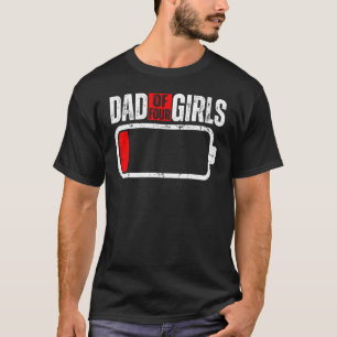 Mannen lagetemperde batterij met Gezegde vader van T-shirt