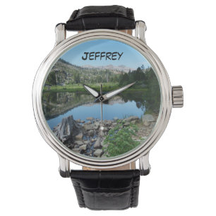 Mannen Lake Reflection, Name, Schilderachtig pols Horloge