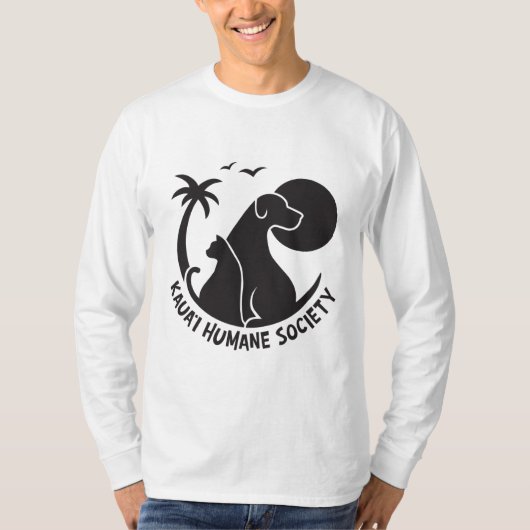 Mannen lange hoes met zwarte KHS Logo T-shirt (Voorkant)