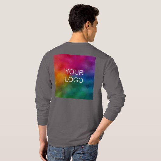 Mannen lange hoes TShirt uploaden Logo Afbeelding  (Achterkant volledig)