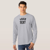 Mannen lange mouw grijs Sjabloon modern trendy coo T-shirt (Voorkant volledig)