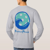 Mannen lange mouw pickleball blauw golf T-shirt (Achterkant)