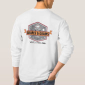 Mannen Lange mouw T-shirt voor- en achterlogo's (Achterkant)