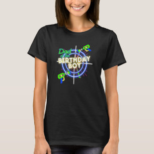 Mannen Laser Label Birthday Boy Lasertag Partij Pa T-shirt