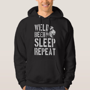 Mannen lasser las bierslaap herhalen grappig lasse hoodie