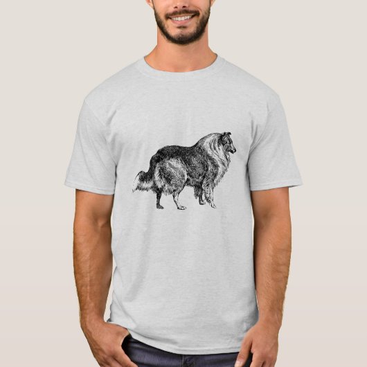 Mannen Lassie Collie Dog T-shirt (Voorkant)
