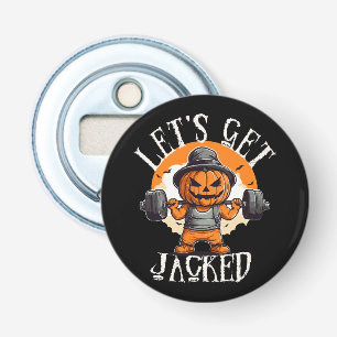 Mannen Laten we Jacked Pumpkin Jack-O-Lantern Grap Button Flesopener