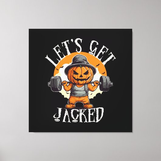Mannen Laten we Jacked Pumpkin Jack-O-Lantern Grap Canvas Afdruk (Voorkant)