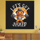 Mannen Laten we Jacked Pumpkin Jack-O-Lantern Grap Canvas Afdruk (Insitu (Woonkamer))