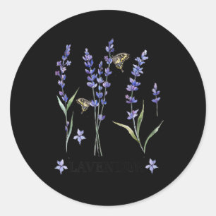 mannen lavendel plant vlinderkruid paarse bloem ronde sticker