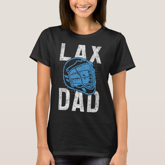 Mannen laxhelm lacrosse speler laxpap vaders t-shirt (Voorkant)