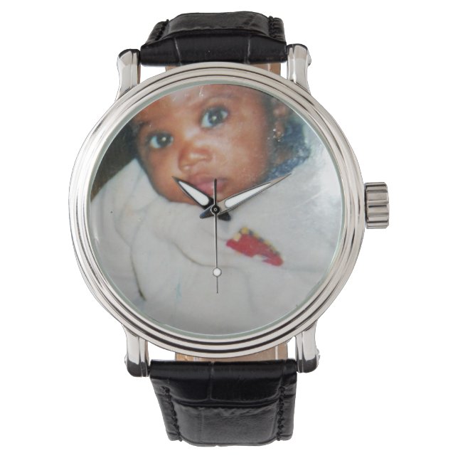 Mannen lederen riem horloge (Voorkant)
