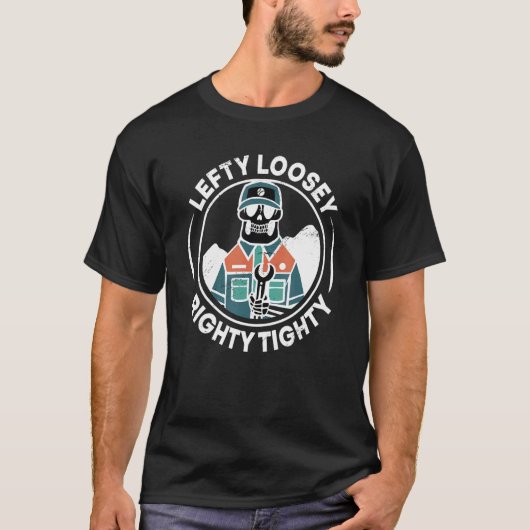 Mannen Lefty Loosey Righty Mechanics Engineer T-shirt (Voorkant)