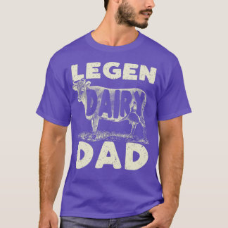 Mannen Legen Dairy Pap Koe Farmer Fathers Dag voor T-shirt