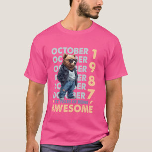 Mannen Legend Oktober 1987 37e Verjaardag Cool Bee T-shirt