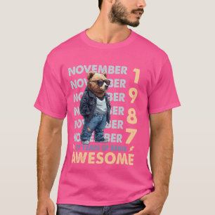 Mannen legende november 1987 37ste verjaardag Beer T-shirt