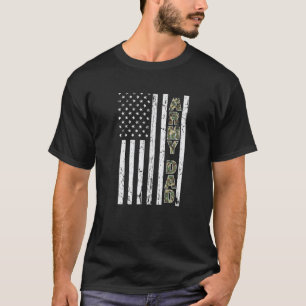 Mannen Leger Papa Amerikaanse vlag militaire camou T-shirt
