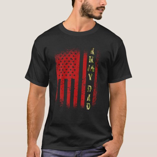 Mannen Leger Vader Vlag VS Vlag Amerikaanse milita T-shirt (Voorkant)