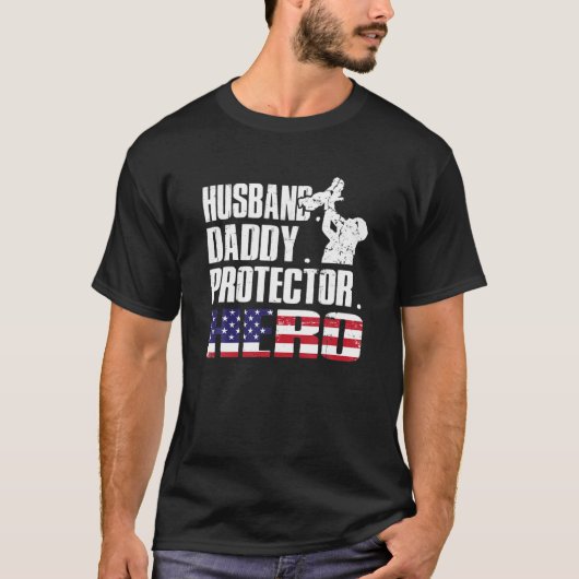 Mannen legerveteraan Husband Papa Protector Vetera T-shirt (Voorkant)