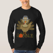 Mannen leuke Thanksgiving turkey gobble t-shirt (Voorkant)