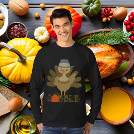 Mannen leuke Thanksgiving turkey gobble t-shirt